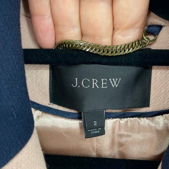 J. Crew Dusty Pink Navy Blue Arianna Double Cloth Italian Wool Peacoat size 2 - Picture 8 of 10